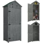 Capanno da Giardino Porta Attrezzi in Legno Impermeabile, 77x54.2x179cm - Grigio