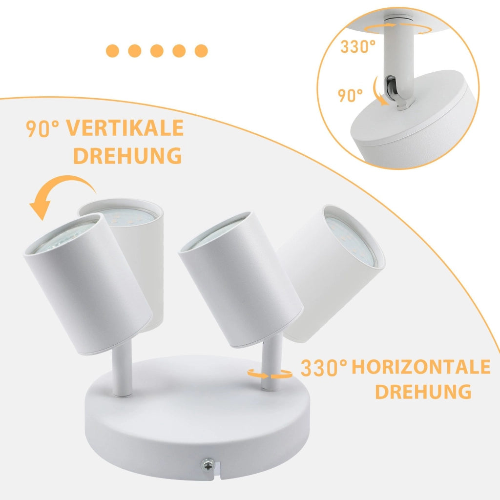 ZMH Faretto da soffitto 2 luci rotondi orientabili 330° moderni per soggiorno
