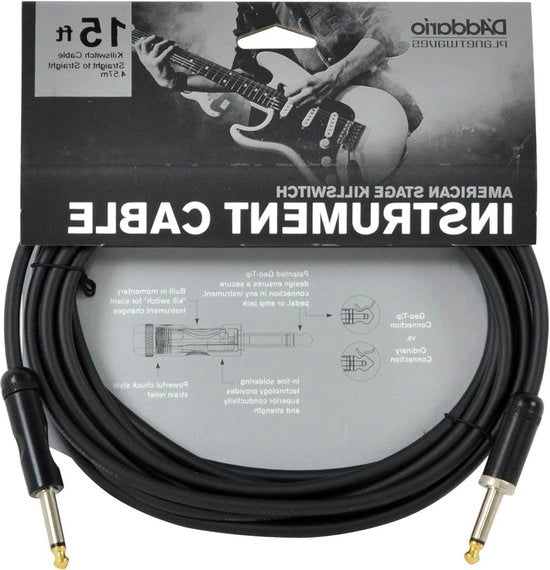Cavo per chitarra con Interruttore di Protezione - Tipi Geo - Connetti 1/4 Pollici maschio a 1/4 Pollici maschio - 457 Metri - Estremità Diritte - 1 Pacchetto