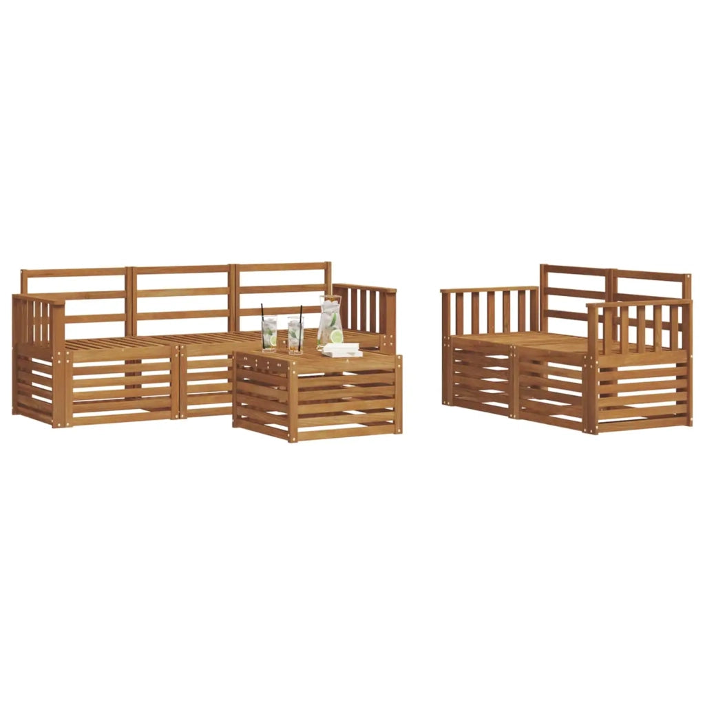 Set divani 6 pcs Naturale Legno di Acacia Massello