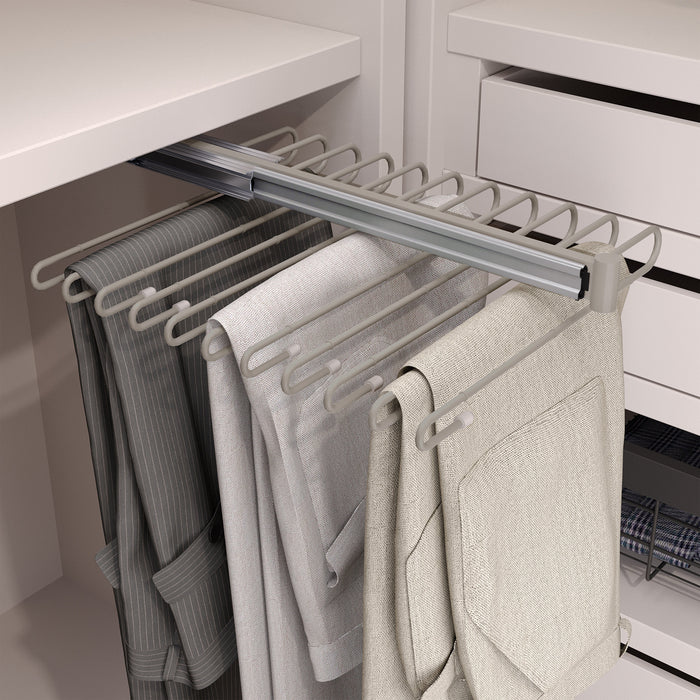 Porta Pantaloni Estraibile per Armadio in Acciaio Emuca Grigio Pietra