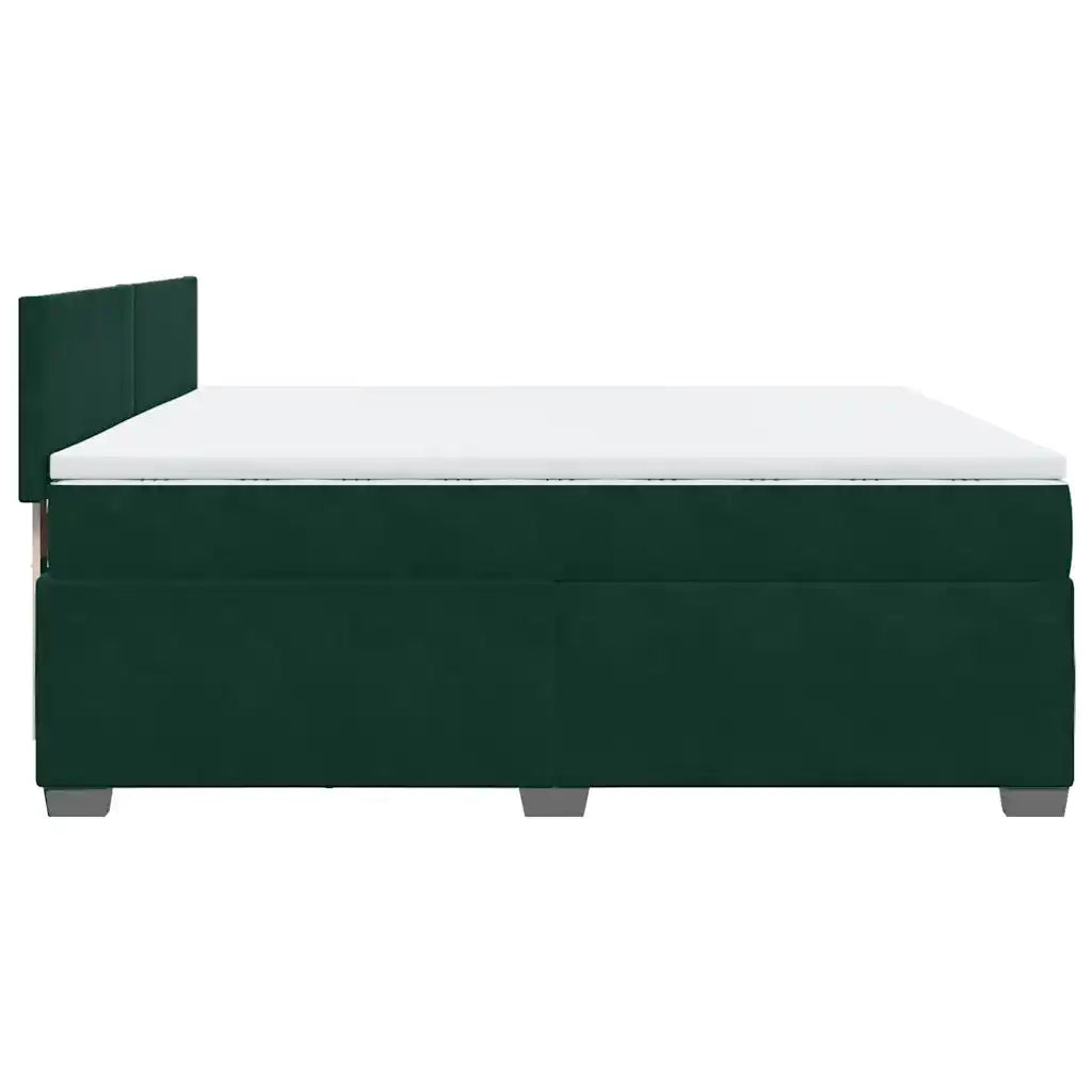 Giroletto a Molle con Materasso Verde Scuro 200x200 cm Velluto 3286399