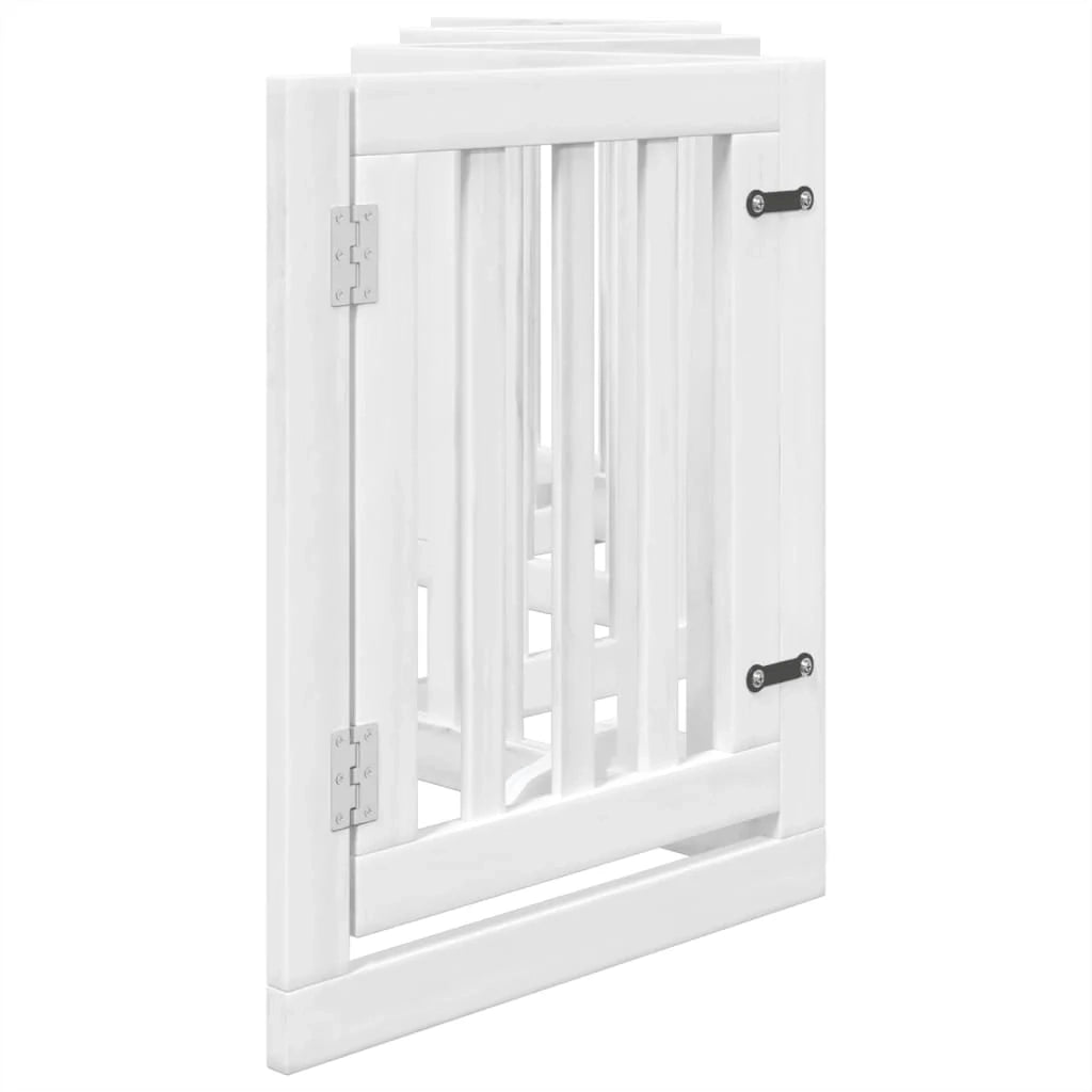 Cancelletto e porta di sicurezza per animali domestici 6 pannelli legno di pioppo bianco 02_0023356