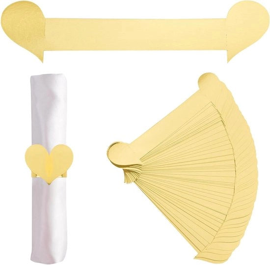 Cinture decorative da tavola riflettenti dorate - 50 pezzi (San Valentino, Thanksgiving, Natale, compleanni)