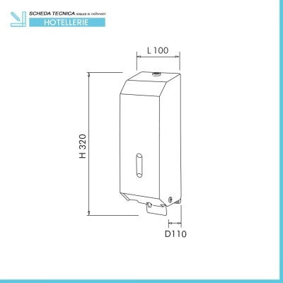 Dispenser sapone liquido a parete 1200 ml in acciaio inox lucido