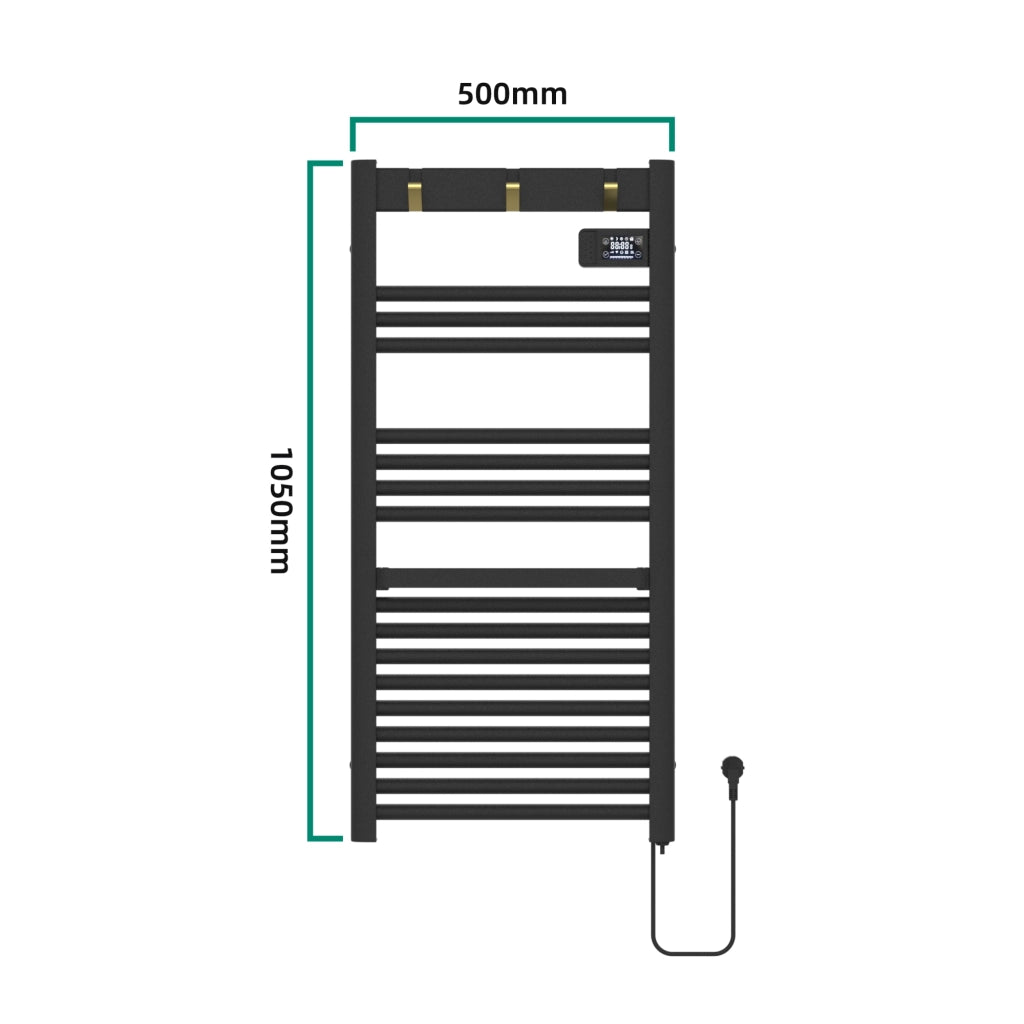 Scaldasalviette Elettrico Uvdal 105 x 50 cm 500 W Nero pro.tec