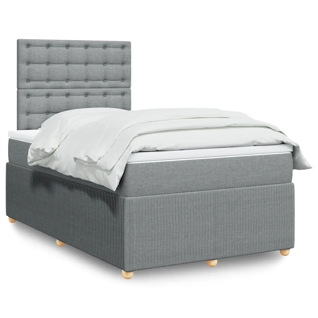 Giroletto a Molle con Materasso Grigio Chiaro 120x200cm Tessuto 3292037