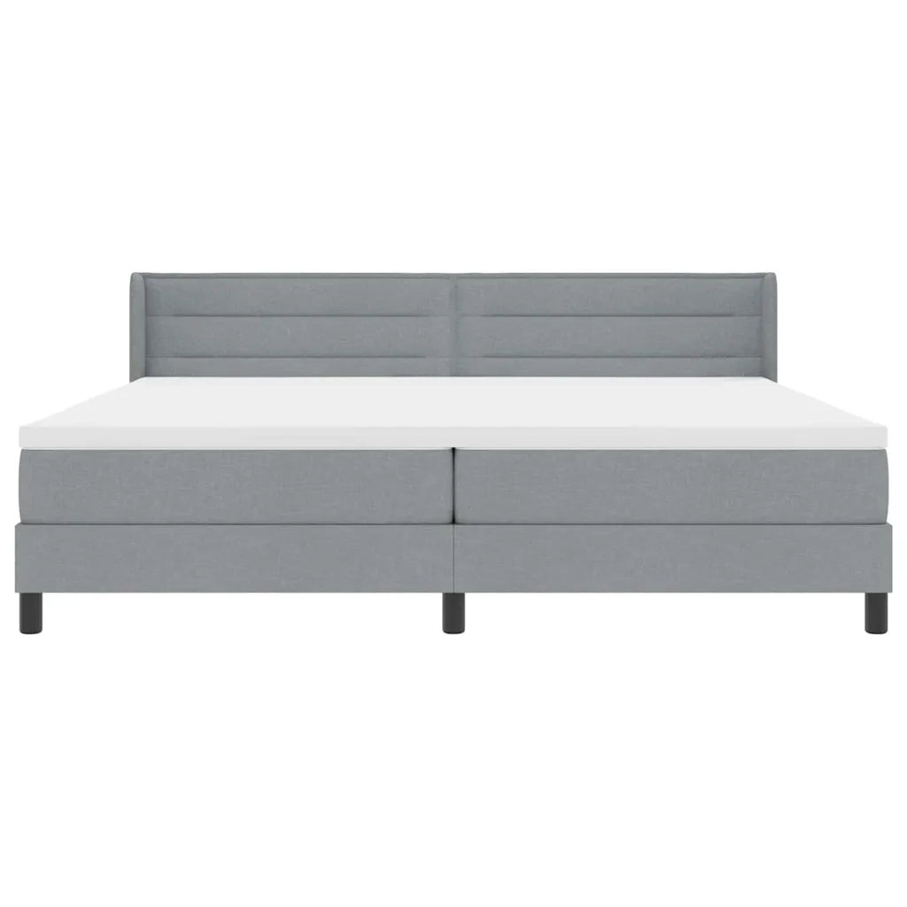 Letto a molle con testiera Grigio chiaro 200 x 200 cm Tessuto 3341062