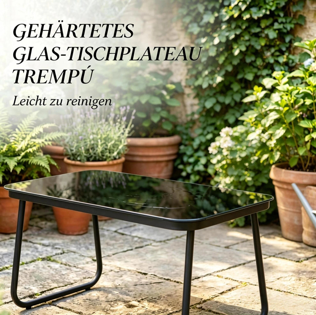 Set da giardino 4 pezzi con panca, poltrone e tavolino