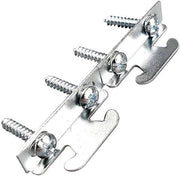 Set di 4 Ferme a Cerniera per Tende con Ganci per Supporto Centrale - Argento - Accessori per Tende
