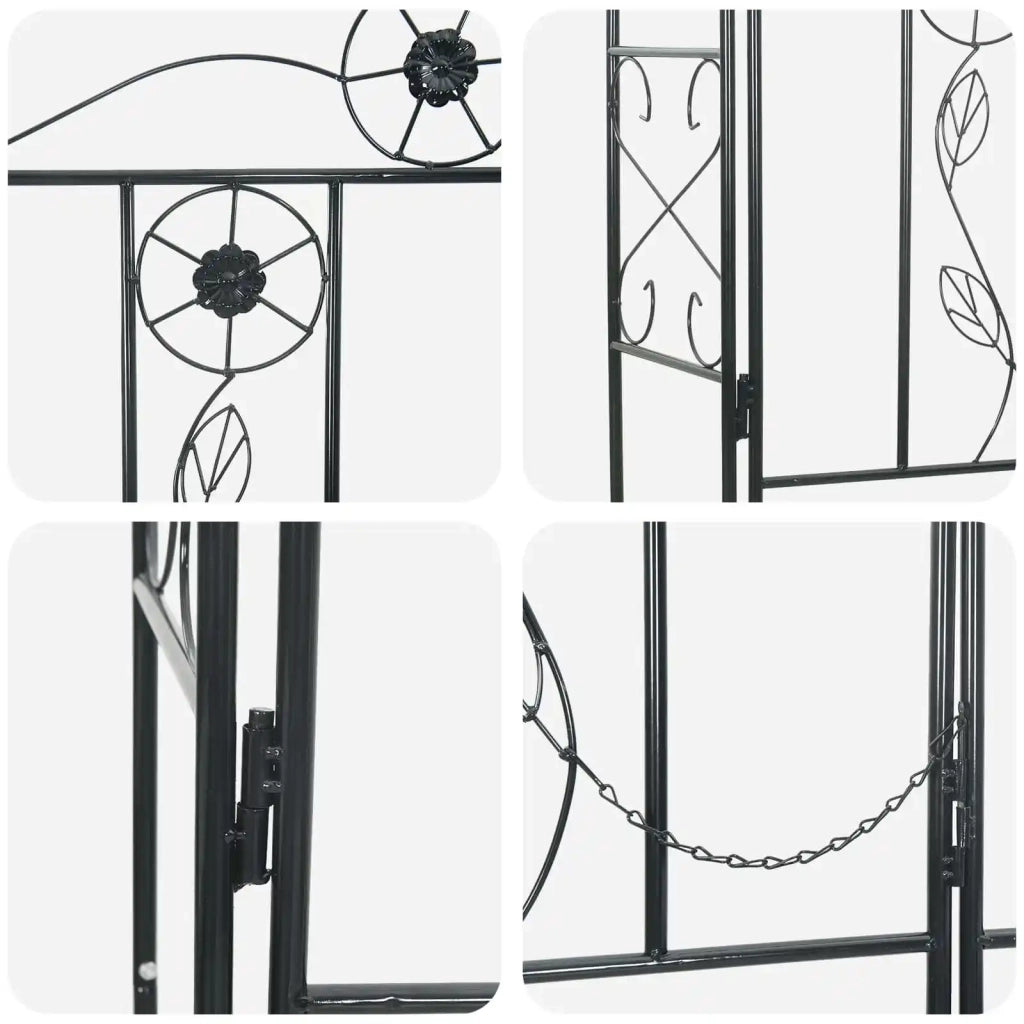 Arco da Giardino Tinta unita Nero 115 x 37 x 226 cm