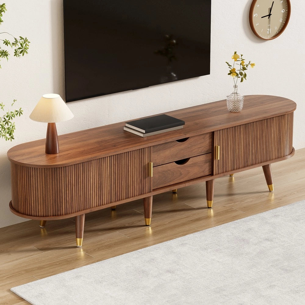 Set Soggiorno Tavolino con Piano Sollevabile e Mobile TV ¨C MINIMAL ¨C Legno, Ante Scorrevoli, Gambe in Legno