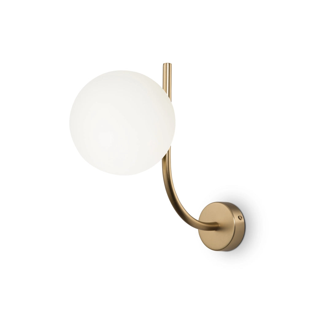 Maytoni Applique contemporanea Rendez-vous 1 luce E14 ottone metallo diffusore vetro bianco