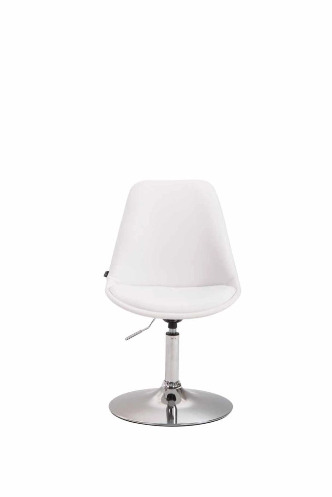 Sedia da pranzo MAVERICK in similpelle bianco,cromo