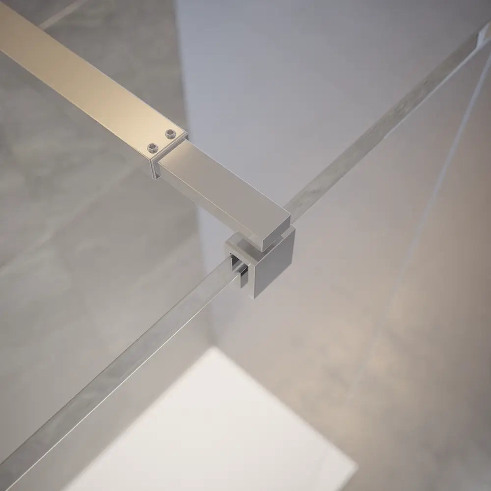 Doccia walk-in 120cm vetro 10mm trasparente profili cromati | Naxos