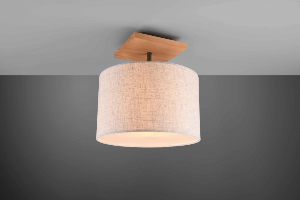 Plafoniera con paralume, legno, sabbia, D 36 cm, Elmau
