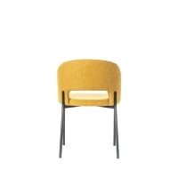 E-STYLO Sedia in tessuto giallo con gambe in metallo antracite, imbottita, 52cm X 55.5cm H. 78.5cm.