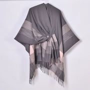 Sciarpa da donna, elegante mantello con cintura diagonale monocromatica