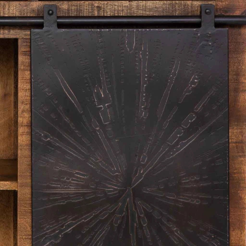 Mobile portabottiglie in legno marrone 80x39x170h cm