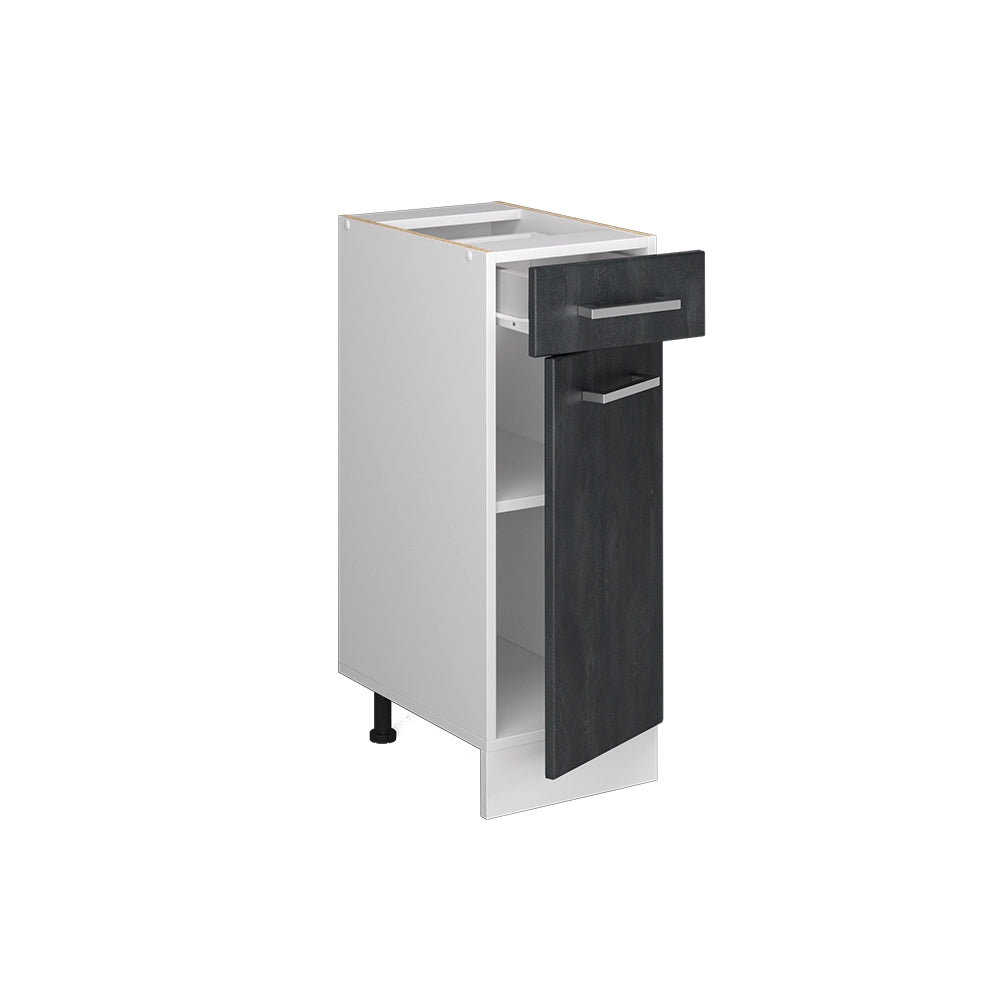 Mobiletto base per cucina R-Line Calce nera/Bianco 30 cm PL Rovere Vicco