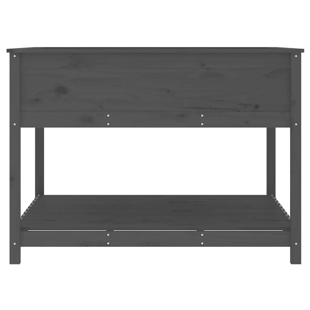 Fioriera | Cassetta per fiori | Vaso Mensola Grigia 111,5x111,5x81cm Legno Massello di Pino