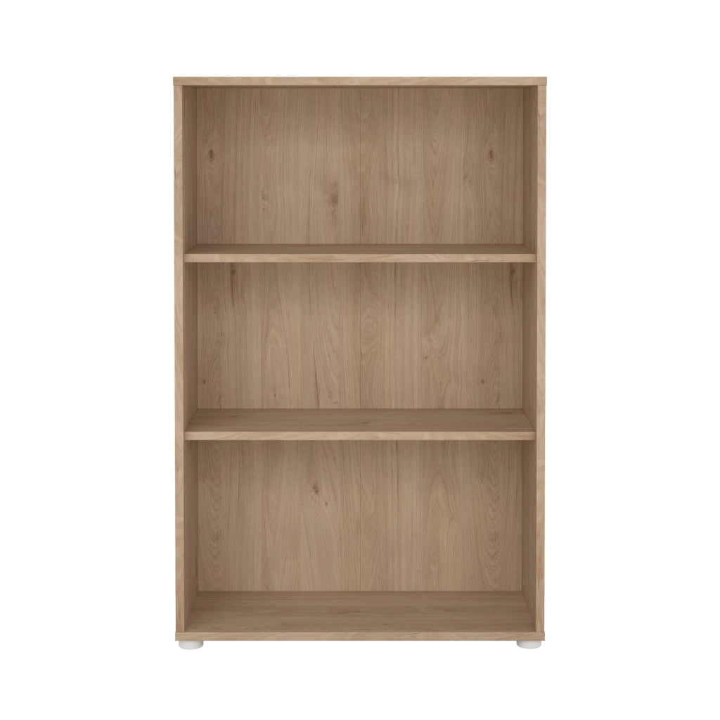 Libreria Sparto, Scaffale da ufficio, Mobile portalibri, Biblioteca, 80x34 h124 cm, Rovere