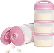 Set di conservazione per latte in polvere per bambini, contenitore a stivella da 2 pezzi (rosa per bambini-2)