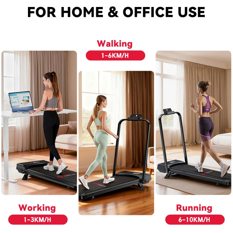 TAPIS ROULANT A LED - VELOCIT¨¤ 10 KM/H, DESIGN PIEGHEVOLE E CORRIMANO PER USO DOMESTICO