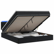 Letto Ottomano con Materasso e LED Nero 140 x 200 cm Velluto 3457217