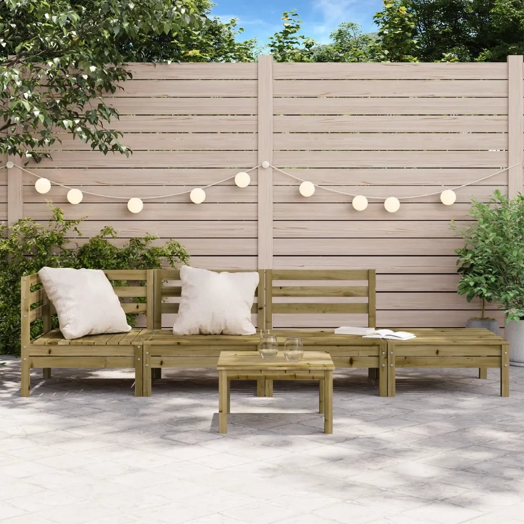 Divano da Giardino a 4 Sedute in Legno Impregnato di Pino