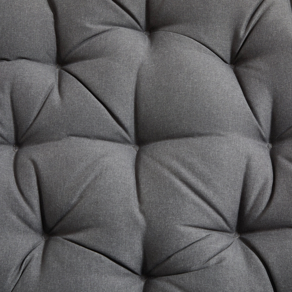 Poltrona Papasan girevole 360° ?92x67 cm in acciaio e PE rattan; grigio