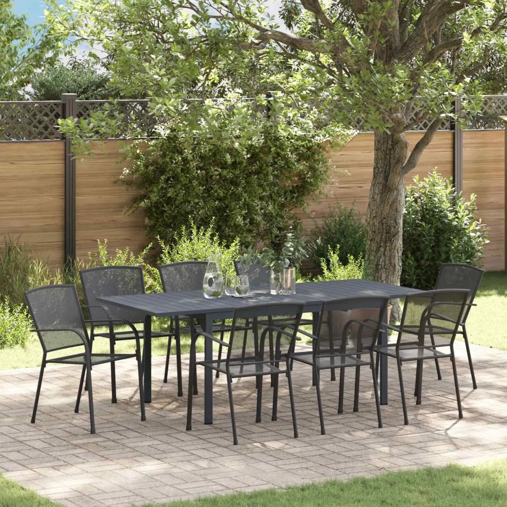 Set da Pranzo per Giardino 9 pcs Antracite Acciaio 3378834