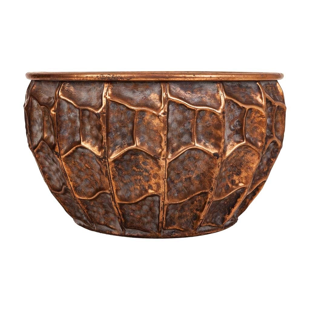 Fioriera in metallo dorato 31x31x17,5h