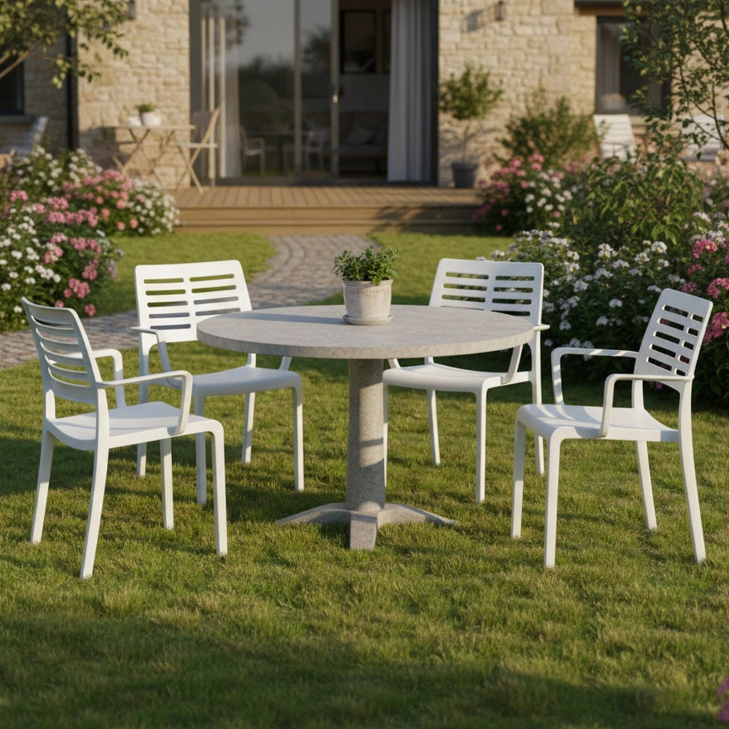 Hero, Sedia da Esterno 4 Sedie Made in Italy, Bianco