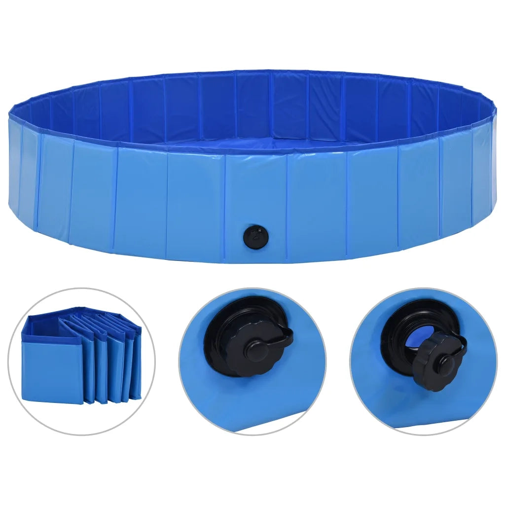 Piscina per Cani Pieghevole Blu 160x30 cm in PVC cod mxl 72879