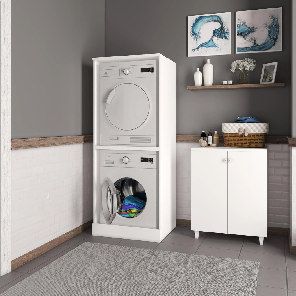 Vertical Washing Machine and Dryer Cabinet in Kit Model Double solid and durable.