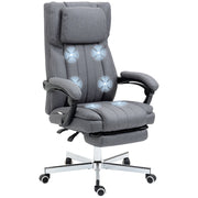 Sedia da Ufficio Reclinabile e Girevole con Massaggio ¨C Zephmum ¨C Grigio 65x61x108-118 cm