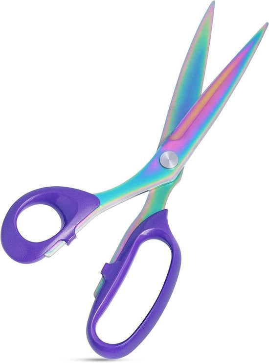 Serra per tessuti - Acciaio inossidabile titanio placcato - Blu - 25,5 cm - Per la tagliatura di tessuti e pelli