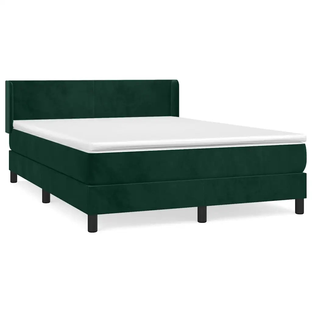 Giroletto a Molle con Materasso Verde Scuro 140x190 cm Vellutocod mxl 74520