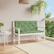 Cuscini Panca Giardino 2 pz-Set di 2 Cuscini per panchina da esterno Motivo a Foglie 120x50x7 cm Tessuto