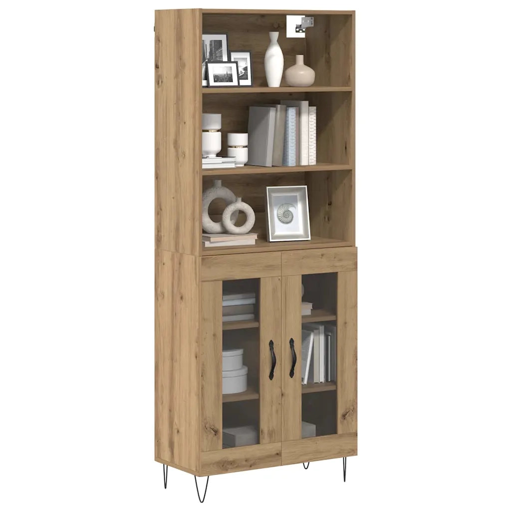 Credenza 2 pcs Rovere artigianale Legno multistrato 3403172