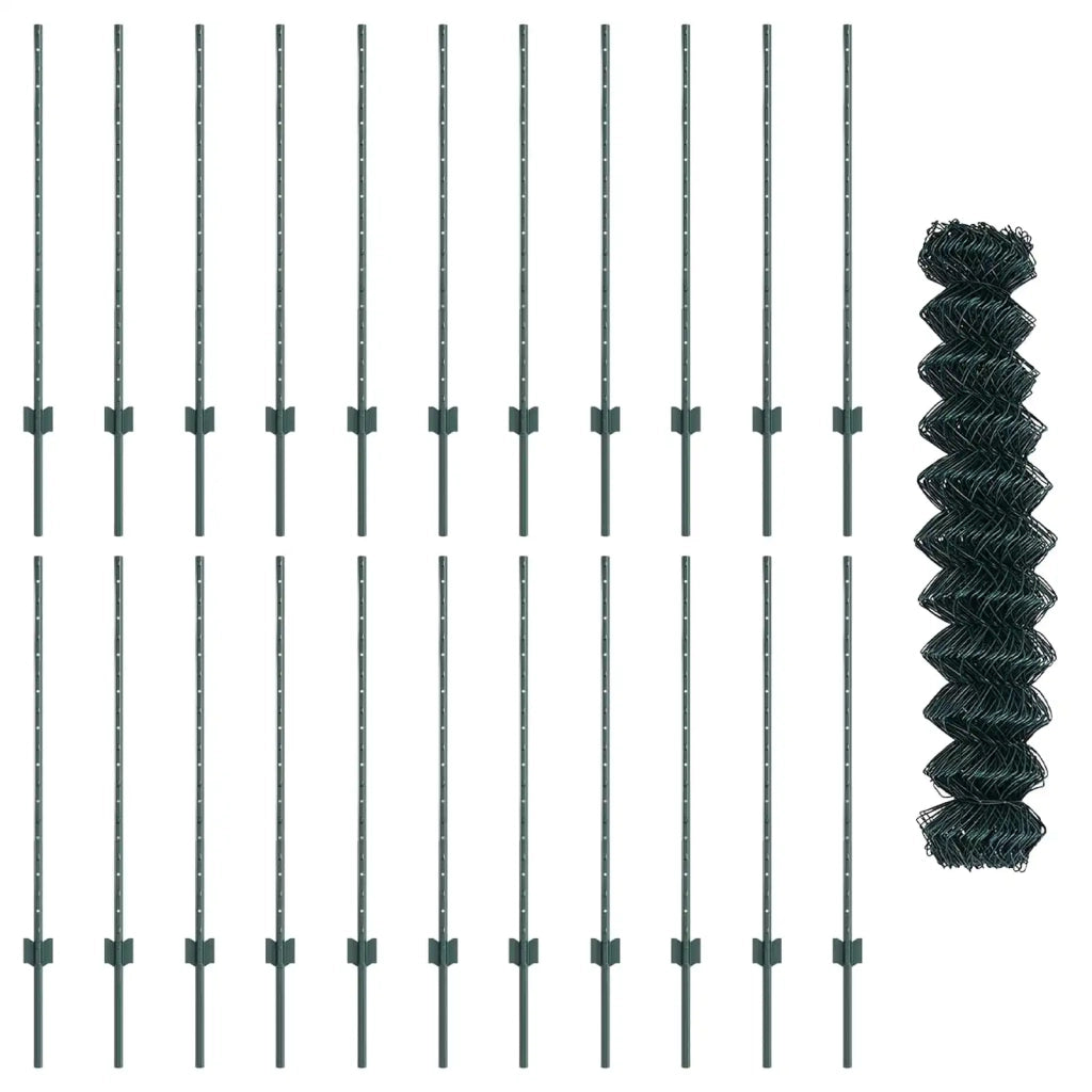 Recinzione a maglie con palo 25 x 1 m Acciaio rivestito in PVC 3336248