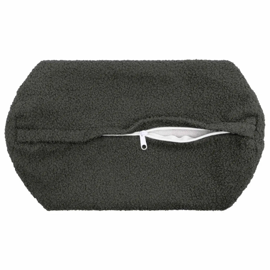 Federa 2 pcs HEERLEN Grigio Scuro Ø 15 x 40 cm Bouclé 923271