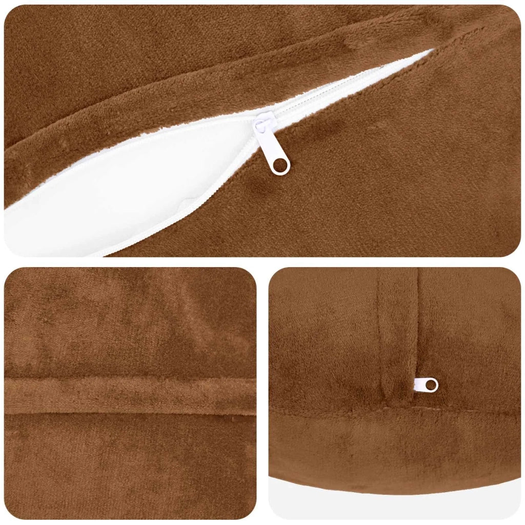 Federa 2 pcs HEERLEN Marrone Chiaro Ø 60 cm Flanella 923113
