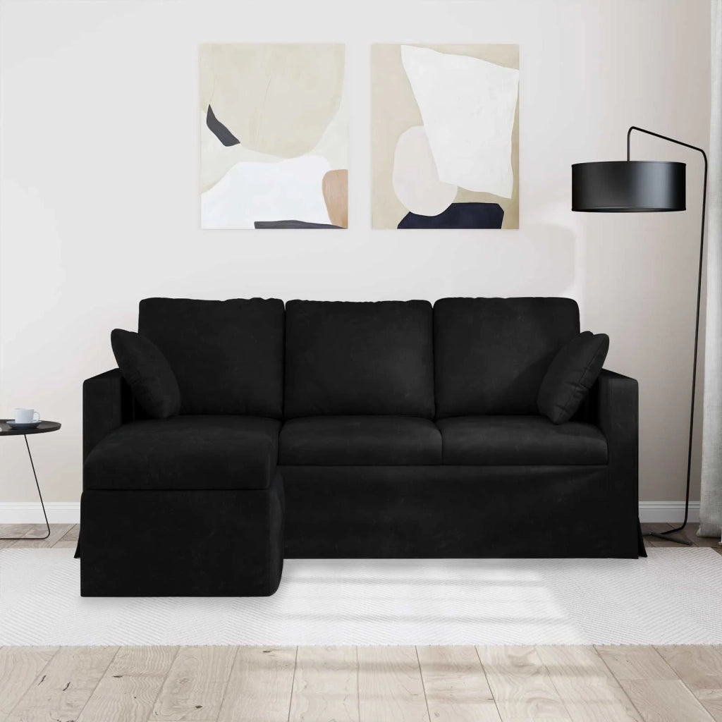 Divano Nero 198 x 134 x 80 cm Velluto 42024455