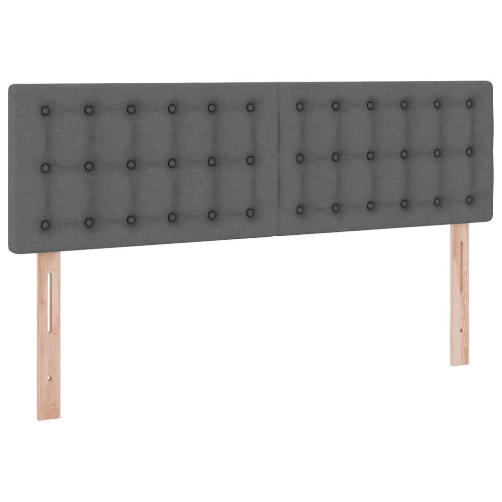 Letto con contenitore e LED Grigio scuro 140 x 200 cm Tessuto 3371275