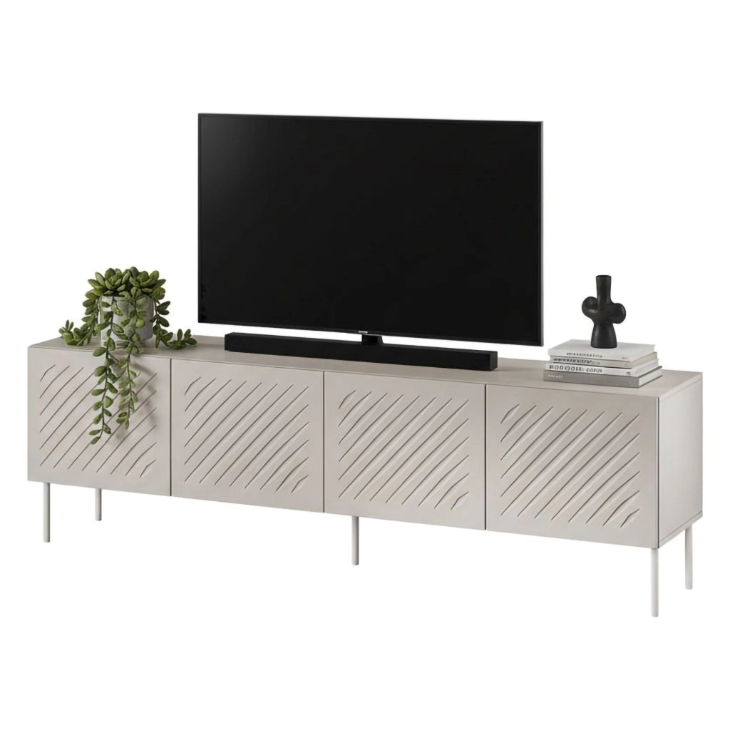 Ronca, Mobile Porta tv un Ripiano, 200.5x42x60h cm Beige