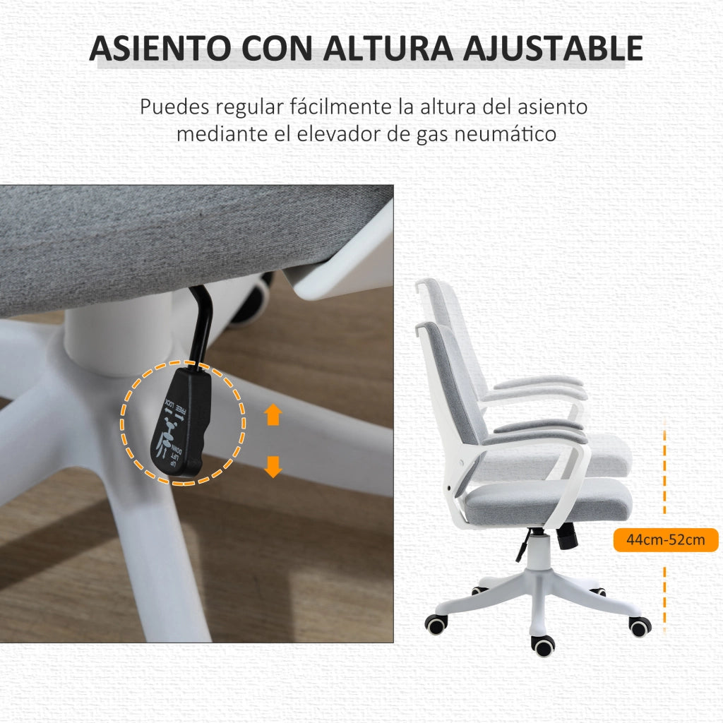 Sedia da ufficio giratoria con braccioli ¨C zephmum ¨C verde grigio, altezza regolabile, 62x69x92-100 cm