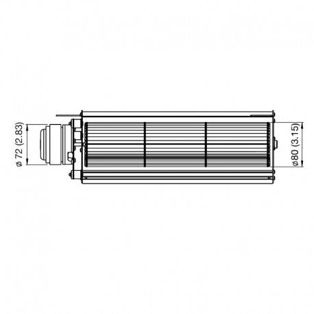 Ventola tangenziale FANDIS TNG23HB80X330CL-00K   Motore Sinistro