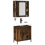 Set Mobili da Bagno 2 pz Rovere Fumo in Legno Multistrato 3214722